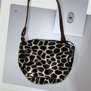 NWT Lolita Jade new giraffe cheetah Brown Animal Print Shoulder mini purse Bag